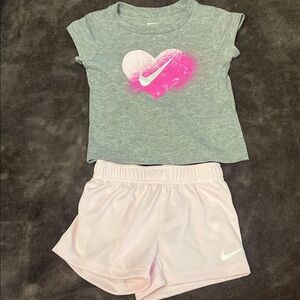 Nike Kids Gray and Pink Pajama Set